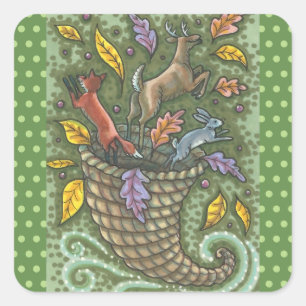 STICKER CARRÉ PLAQUE DES BÂTIMENTS DE LA NATURE WILDLIFE CORNUCO