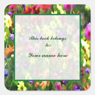 Sticker Carré Plaque d'impression florale