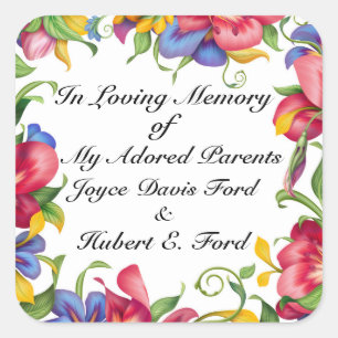 Sticker Carré Plaque, En Mémoire, Don