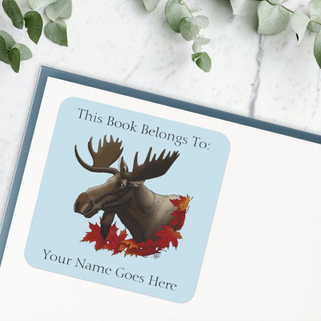 Sticker Carré Plaque Feuille Moose Red Maple (Créateur téléchargé)