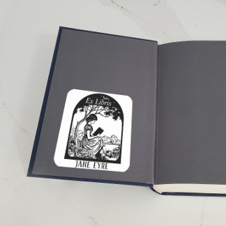 Sticker Carré Plaque - Fille Lecture Sous Arbre