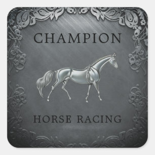 Sticker Carré Plaque gravée du Championnat de course de chevaux