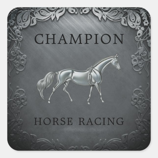 Sticker Carré Plaque gravée du Championnat de course de chevaux (Devant)
