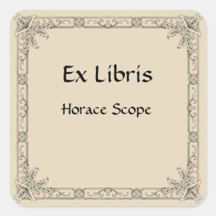 Sticker Carré Plaque-livre à cadre fleuri classique