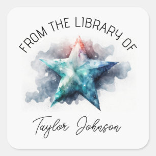 Sticker Carré Plaque livre étoile céleste étoile étoile étoile