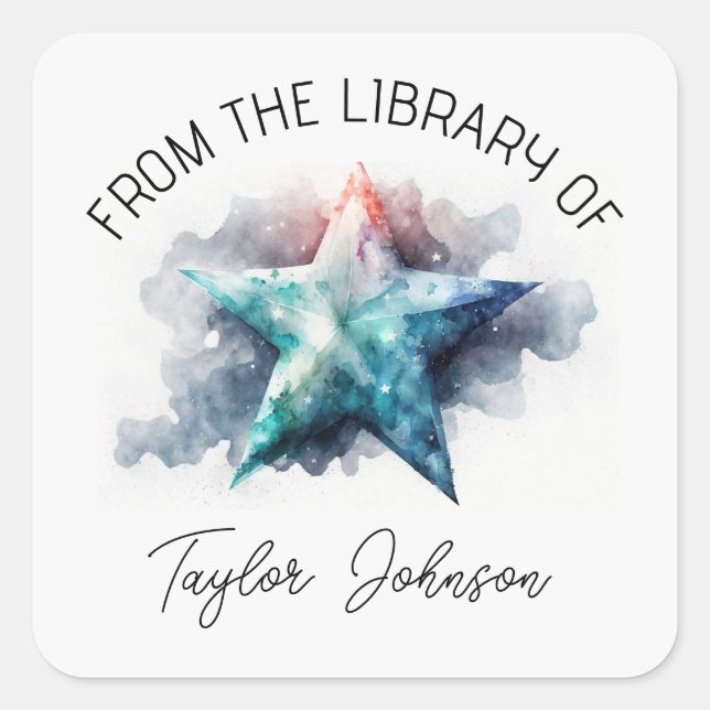 Sticker Carré Plaque livre étoile céleste étoile étoile étoile (Devant)