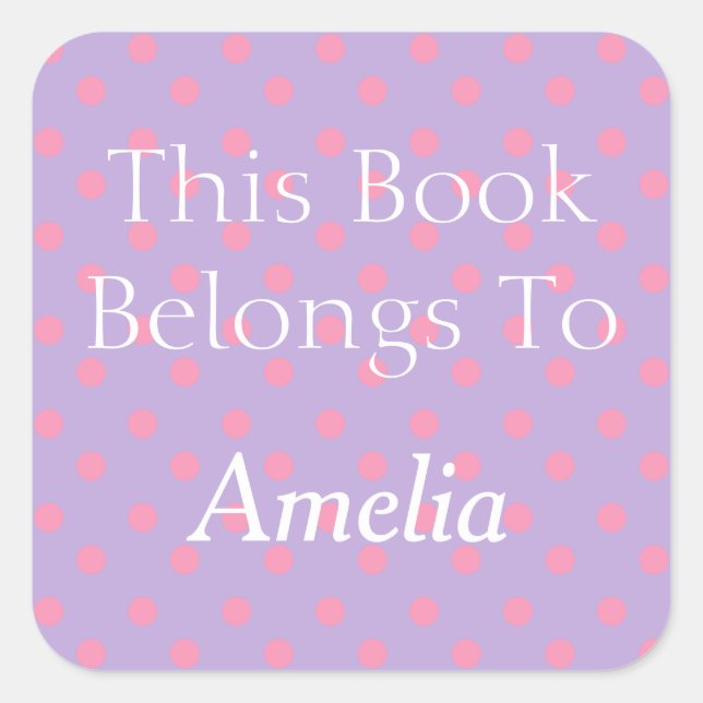 Sticker Carré Plaque-mère Lavande et Pointe rose (Devant)