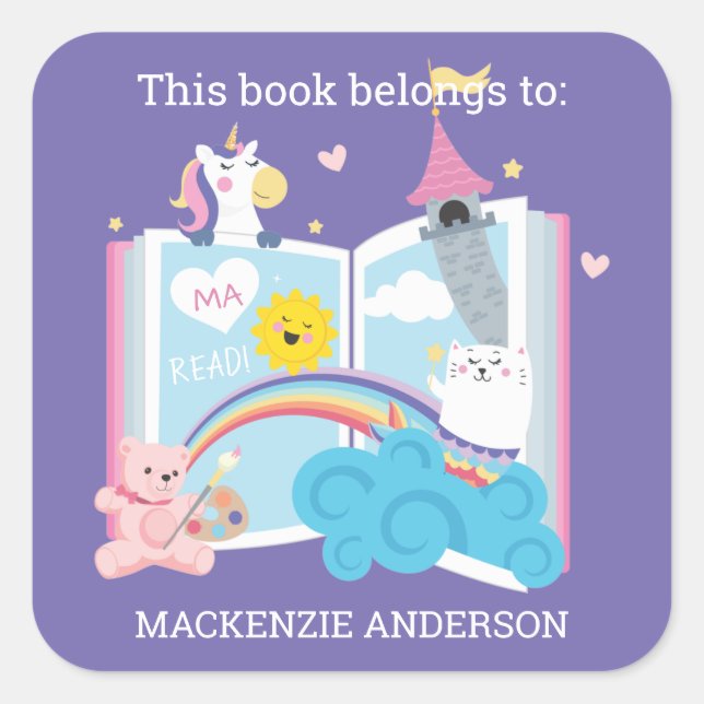 Sticker Carré Plaque-mère Whimsical (Devant)