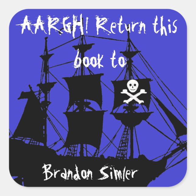Sticker Carré Plaque pirate — AAArgh ! (Devant)