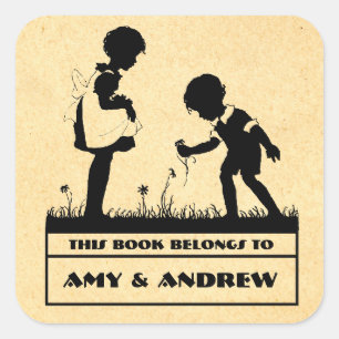 Sticker Carré Plaque pour enfants Silhouette