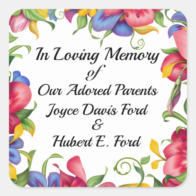 Sticker Carré Plaque Révisée, En Memoriam, Don Carré St (Devant)