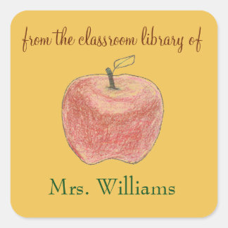Sticker Carré Plaques-cadeaux d'enseignant personnalisées avec p