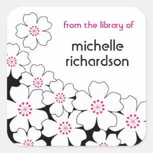 Sticker Carré Plaques-livres Cherry Blossom