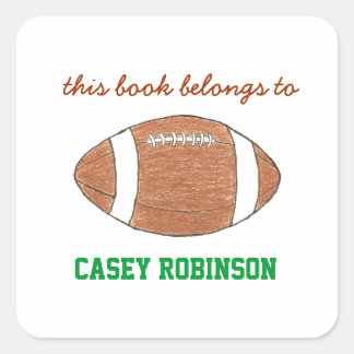 Sticker Carré Plaques personnalisées de football pour enfants