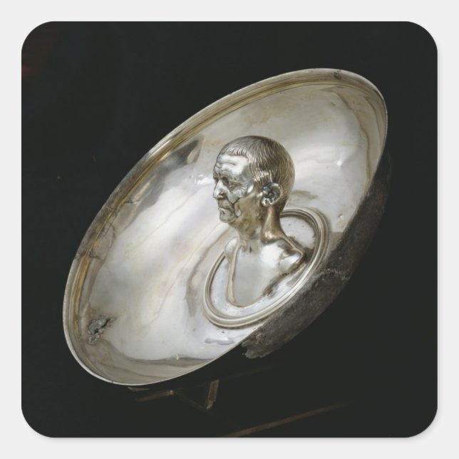 Sticker Carré Plat avec le buste d'un homme à l'intérieur (Devant)