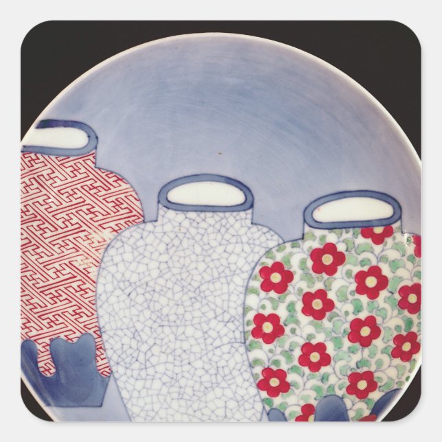 Sticker Carré Plat Nabeshima, Période Edo (Devant)