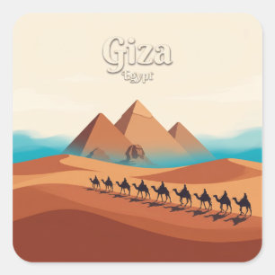 Sticker Carré Plateau de Gizeh Égypte