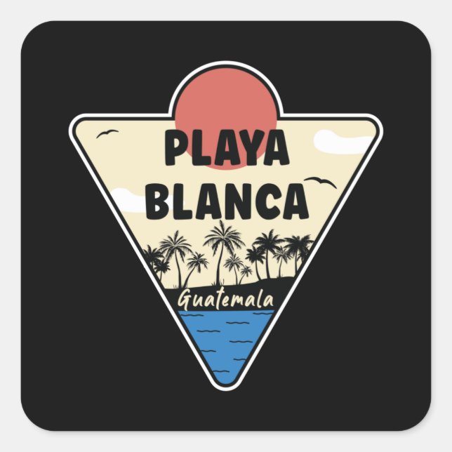 Sticker Carré Playa Blanca Guatemala (Devant)
