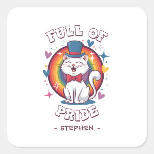 Sticker Carré Plein de fierté Fierté de chat LGBTQ