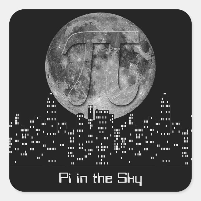 Sticker Carré Pleine lune Pi Dans Le Ciel (Devant)