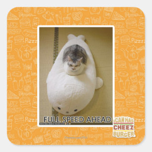 Sticker Carré Pleine vitesse vers l'avant