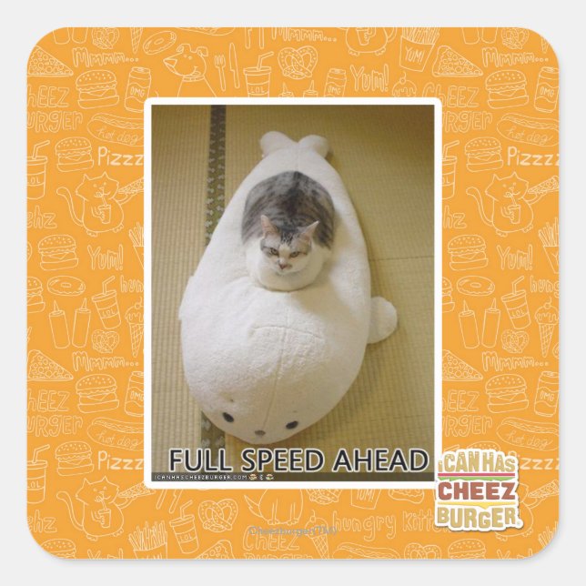 Sticker Carré Pleine vitesse vers l'avant (Devant)