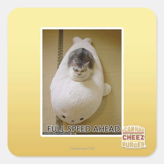 Sticker Carré Pleine vitesse vers l'avant (Devant)