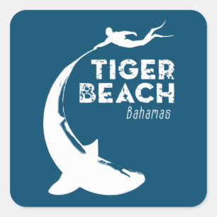 Sticker Carré Plongée de requins à Tiger Beach