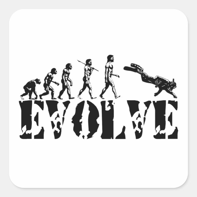 Sticker Carré Plongée Plongée Evolution Sports Art (Devant)