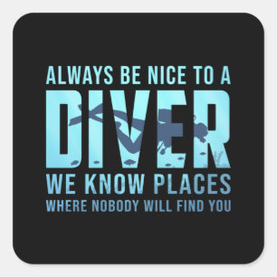 Sticker Carré Plongée Plongée Plongée Plongée Amusante Idée cade