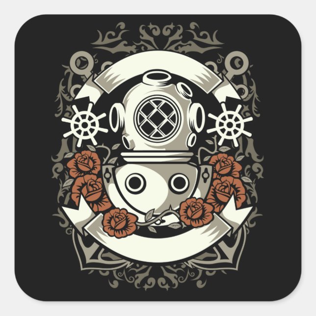 Sticker Carré Plongeur (Devant)