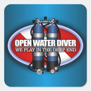 Sticker Carré Plongeur en eau libre (ST2)
