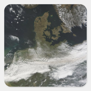 Sticker Carré Plume de cendre du volcan 2 d'Eyjafjallajokull