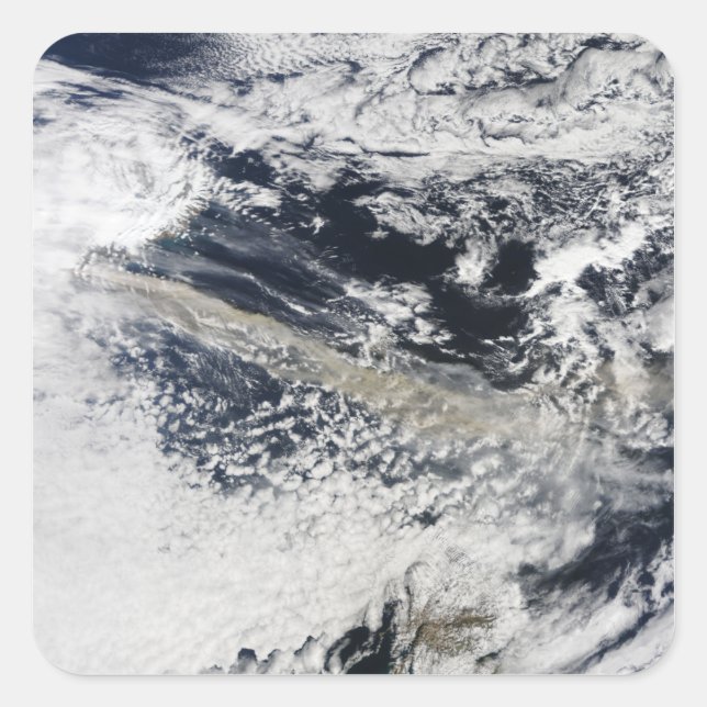 Sticker Carré Plume de cendres du volcan Eyjafjallajokull (Devant)