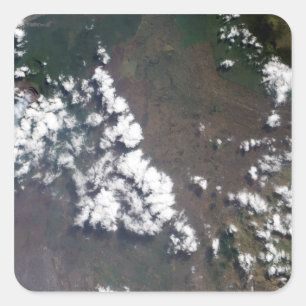 Sticker Carré Plume monte du volcan Nyiragongo en RDC