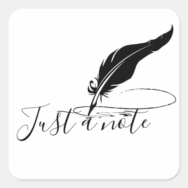 Sticker Carré Plume personnalisée (Devant)