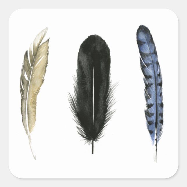 Sticker Carré Plumes douces I (Devant)
