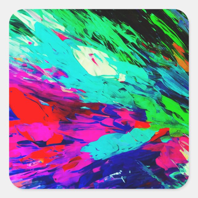 Sticker Carré Plumes roses Fisbee (Devant)