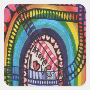 Sticker Carré Plus d'amour