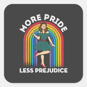 Sticker Carré Plus de fierté Moins de préjugé LGBT Pride Mois
