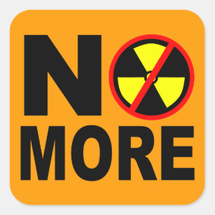 Sticker Carré Plus de slogan anti-nucléaire