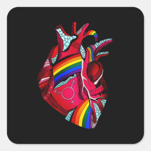 Sticker Carré Plus Fierté Moins Préjugés Lgbt Gay Fière Ally Fie