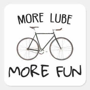 Sticker Carré Plus Lube Plus Vélo Amusant