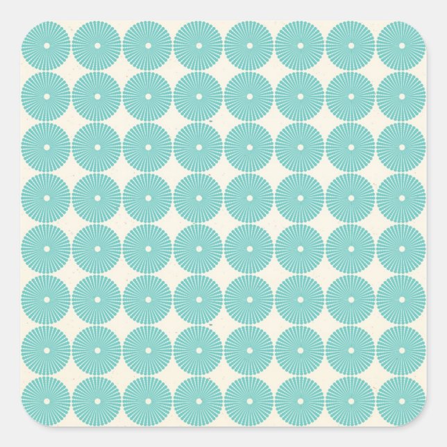 Sticker Carré Plutôt Turquoise Aqua Turquoise Blue Circles Disqu (Devant)