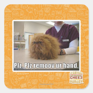 Sticker Carré Plz remoov votre main