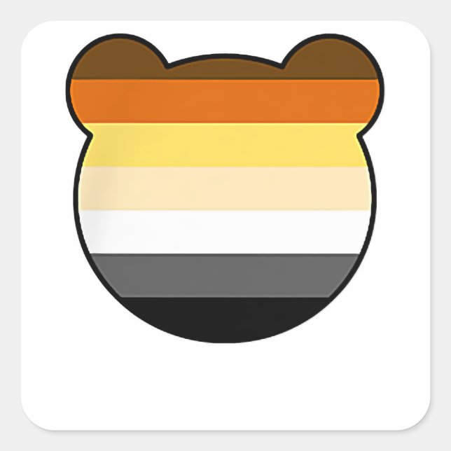 Sticker Carré Poche face de l'ours - Ours gai (Devant)