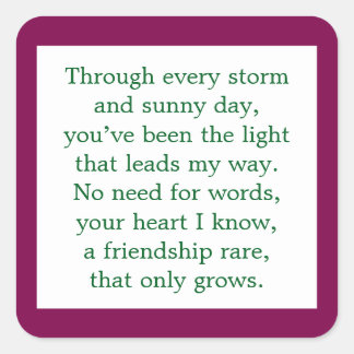 Sticker Carré Poème d'amitié