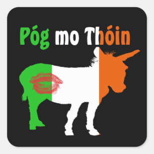 Sticker Carré Pog Mo Thoin - Humour irlandais