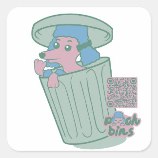 Sticker Carré Poiche poubelles