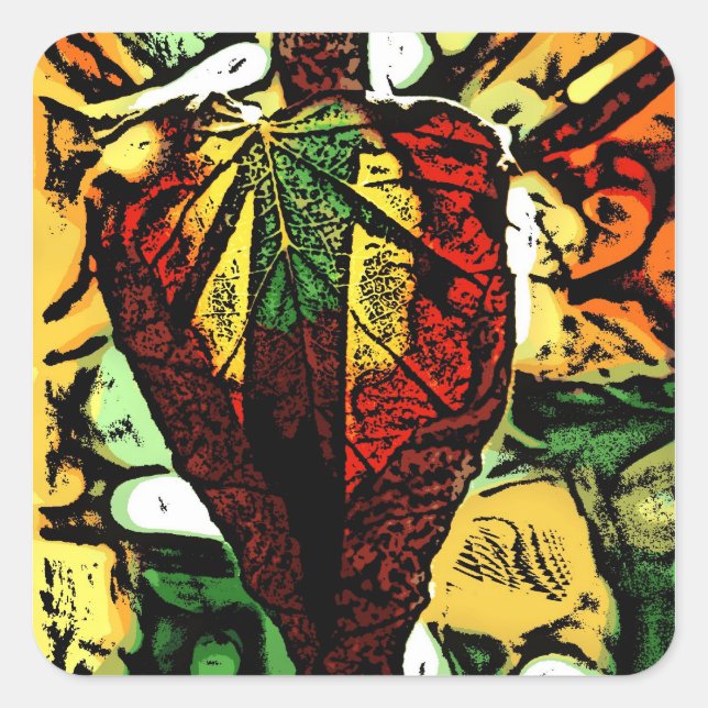 Sticker Carré poignard est mon cœur (Devant)